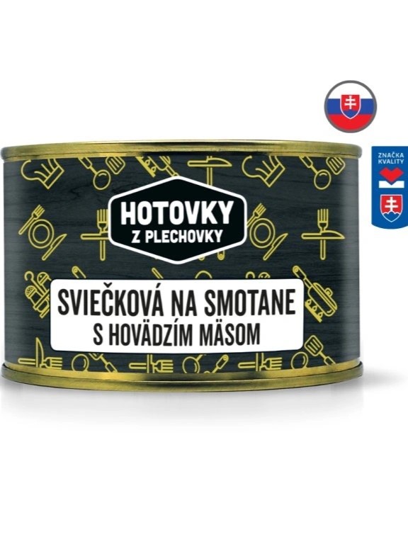 Hotovky z plechovky Sviečková na smotane s hovädzím mäsom 400g | 12ks v kartóne