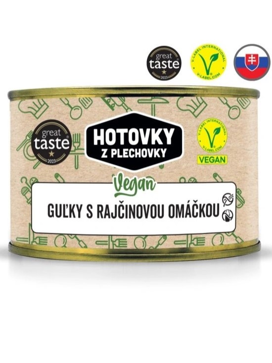 Hotovky z plechovky Vegan guľky s rajčinovou omáčkou 400g