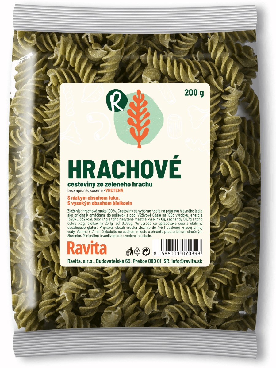 Ravita Fusili hrachové cestoviny 200g