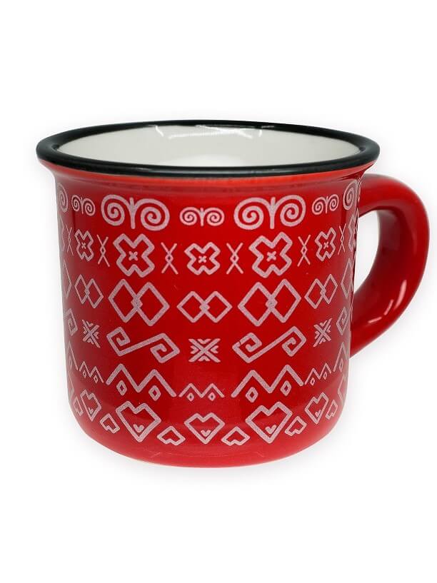 Hrnček Espresso Čičmany červený