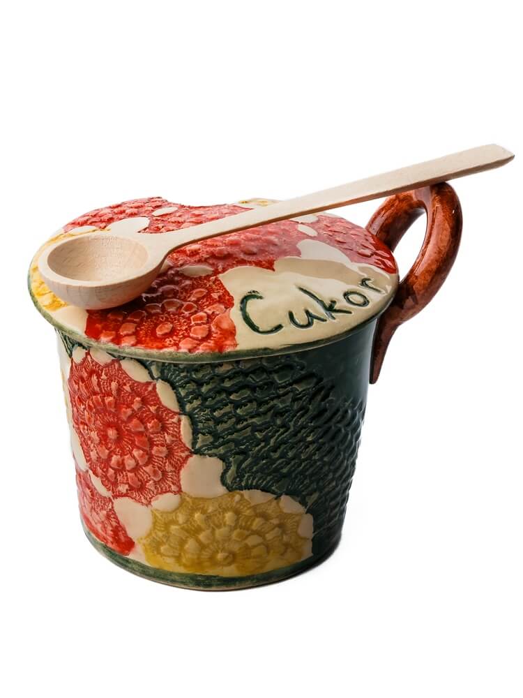 Keramická dóza na cukor farebná 300ml