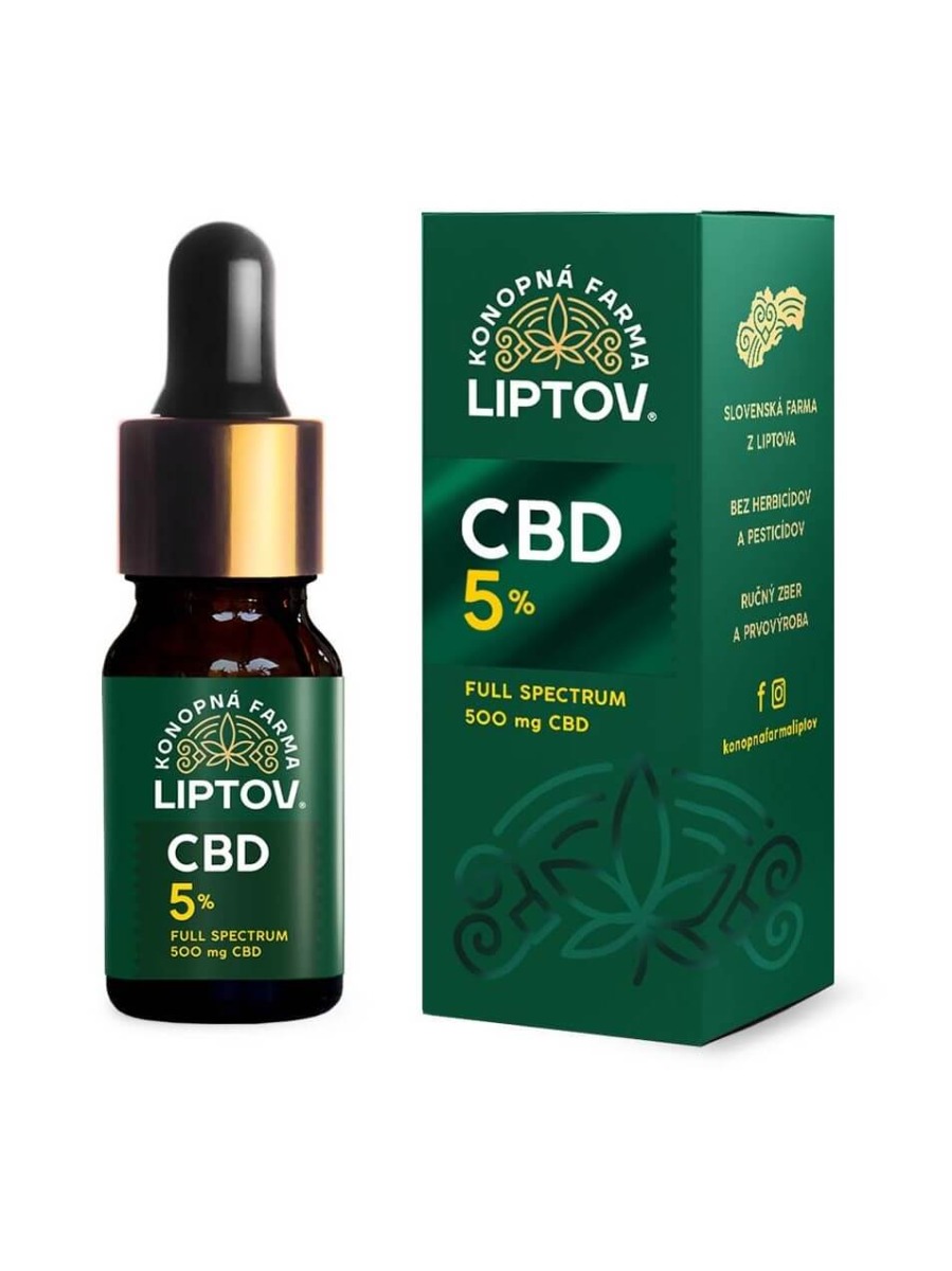 Konopná farma Liptov Konopný olej CBD 5% full spectrum 10ml