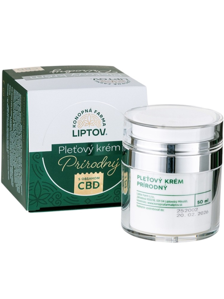 Konopná farma Liptov Pleťový krém prírodný CBD 50ml