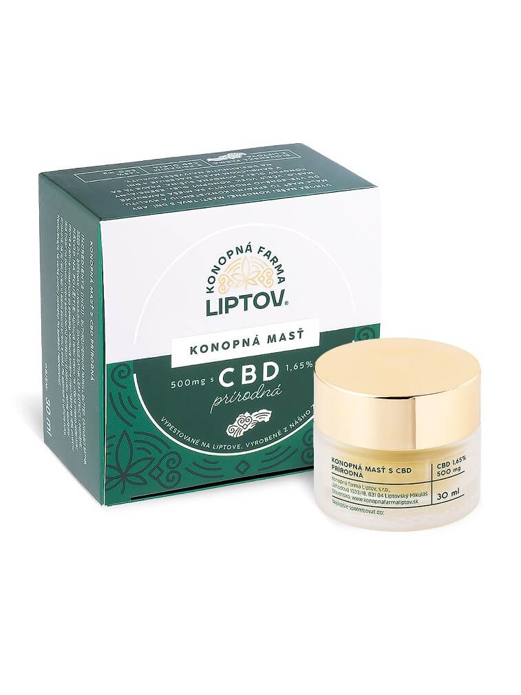 Konopná farma Liptov Konopná masť s CBD 1,65% prírodná 30ml
