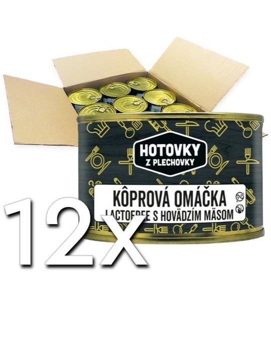Hotovky z plechovky Kôprová omáčka s hovädzím mäsom Lactofree 400g | 12ks v kartóne