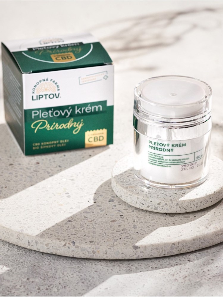 Konopná farma Liptov Pleťový krém prírodný CBD 50ml