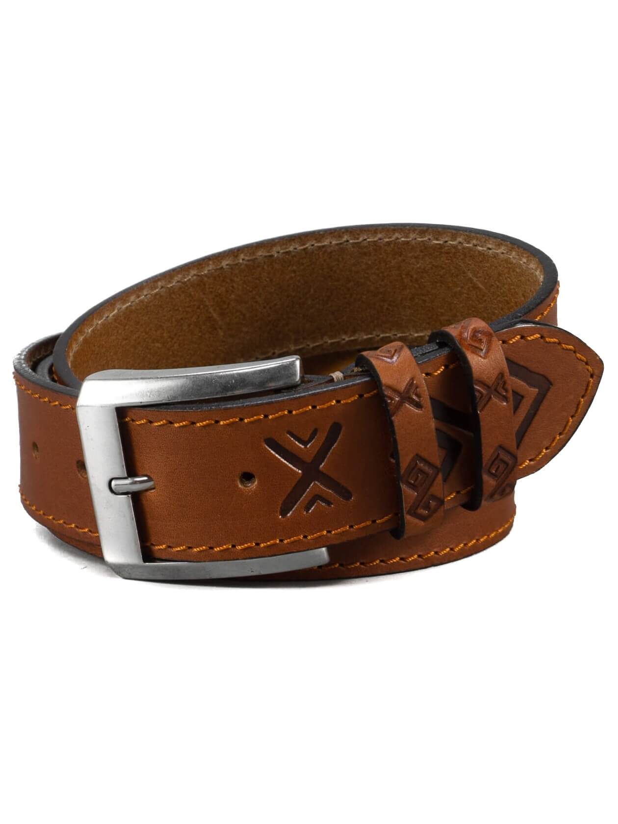 Hoffebelts Pánsky ľudový kožený opasok Kristián-110 CM (OBVOD PáSA)