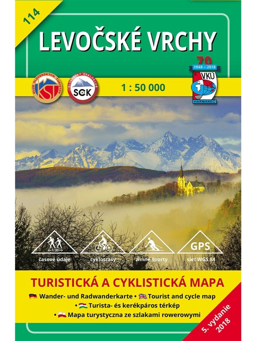 Levočské vrchy 114 Turistická mapa 1:50 000