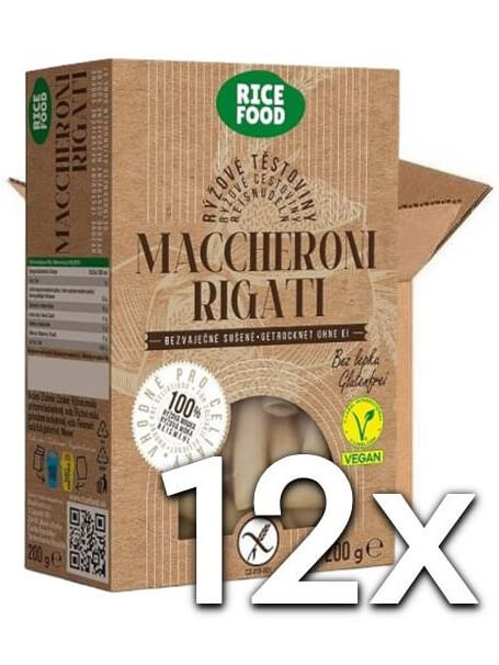 RiceFood Maccheroni rigati makaróny ryžové cestoviny 200g | 12ks v kartóne