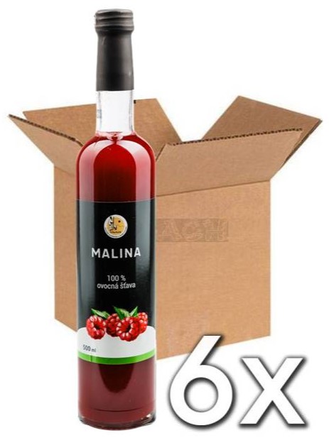 Valach Prírodná malinová šťava 100% 500ml | 6ks v kartóne
