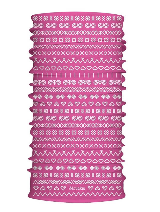 Multifunkčný šál Čičmany ružový 7184