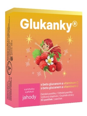 Natures Glukánky Detské pastilky Jahoda 30ks