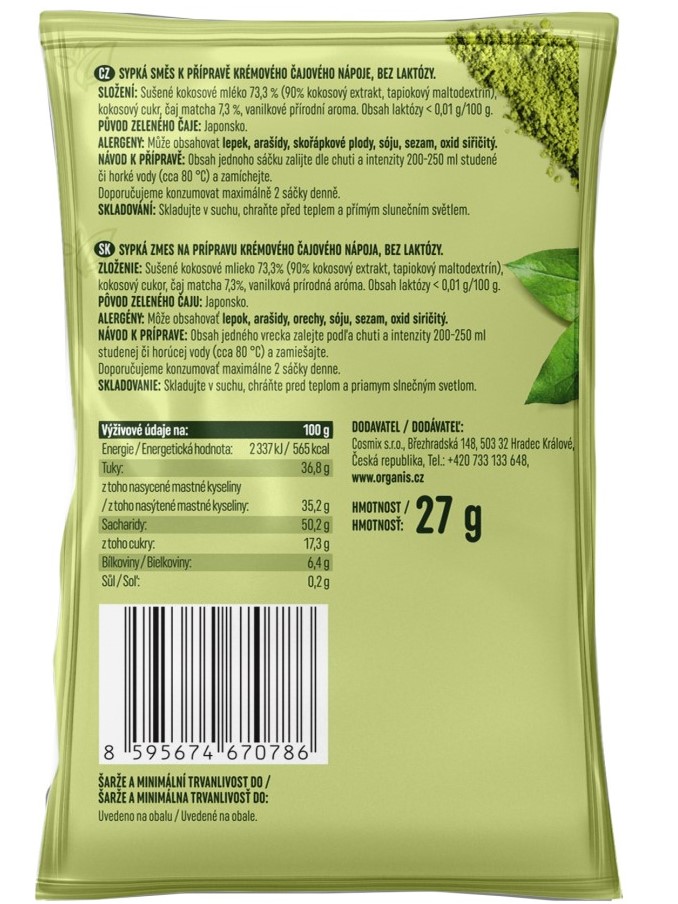 Organis Matcha latte 27g