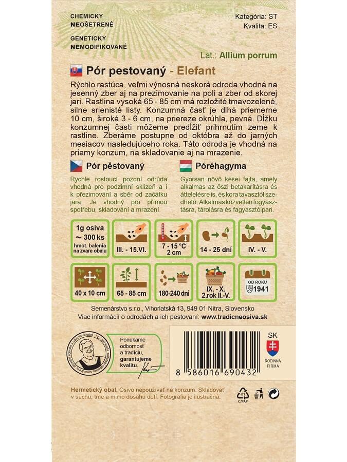 Semenárstvo Pór pestovaný Elefant 2g