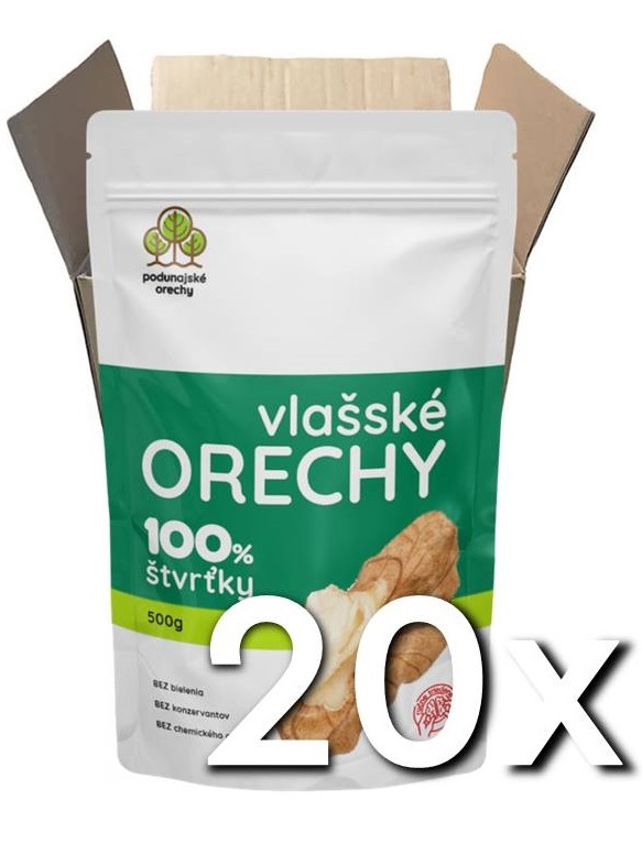 Podunajské Vlašské orechy štvrťky 10kg XXL | 20ks v kartóne