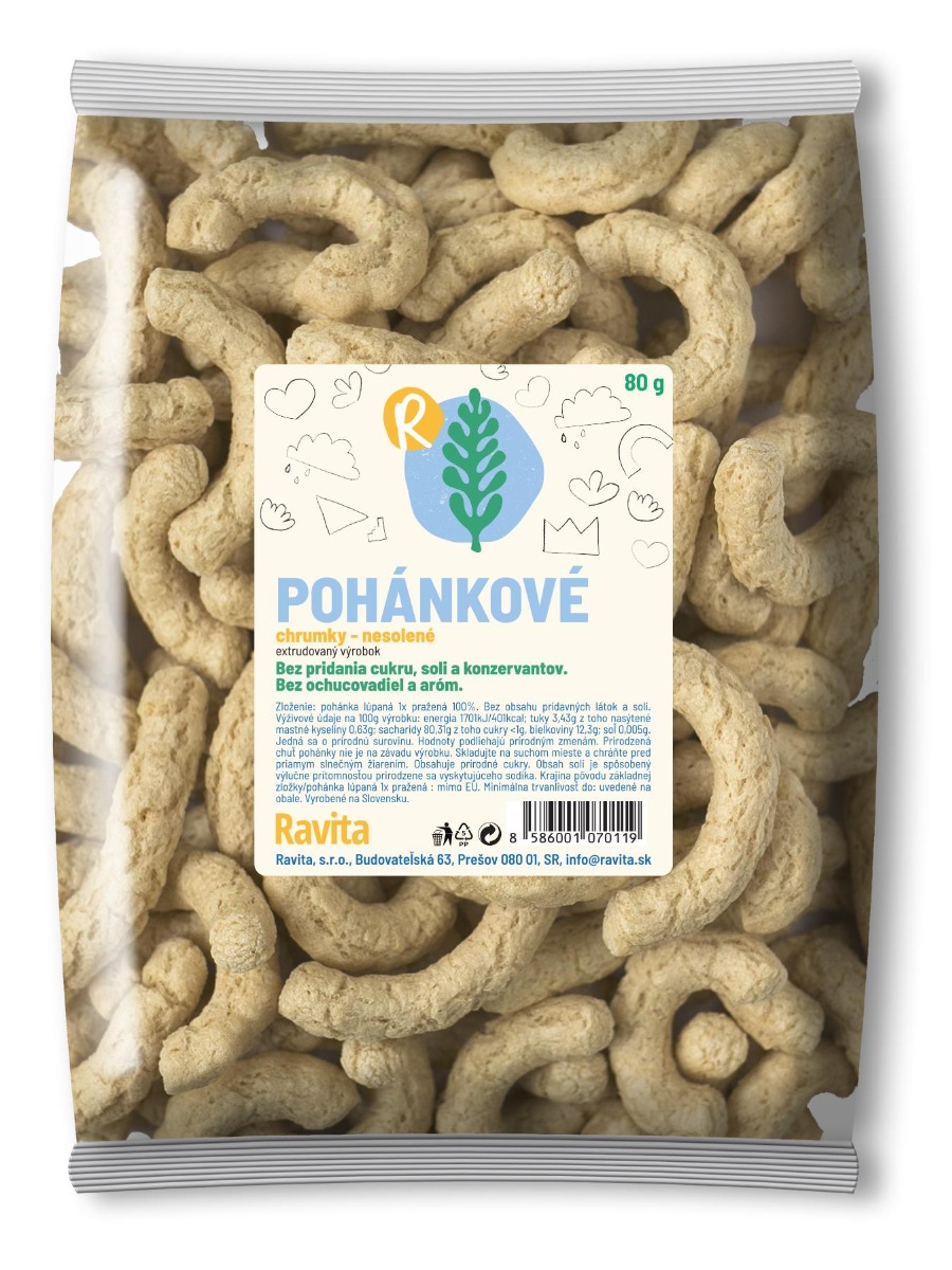 Ravita Pohánkové chrumky nesolené 80g