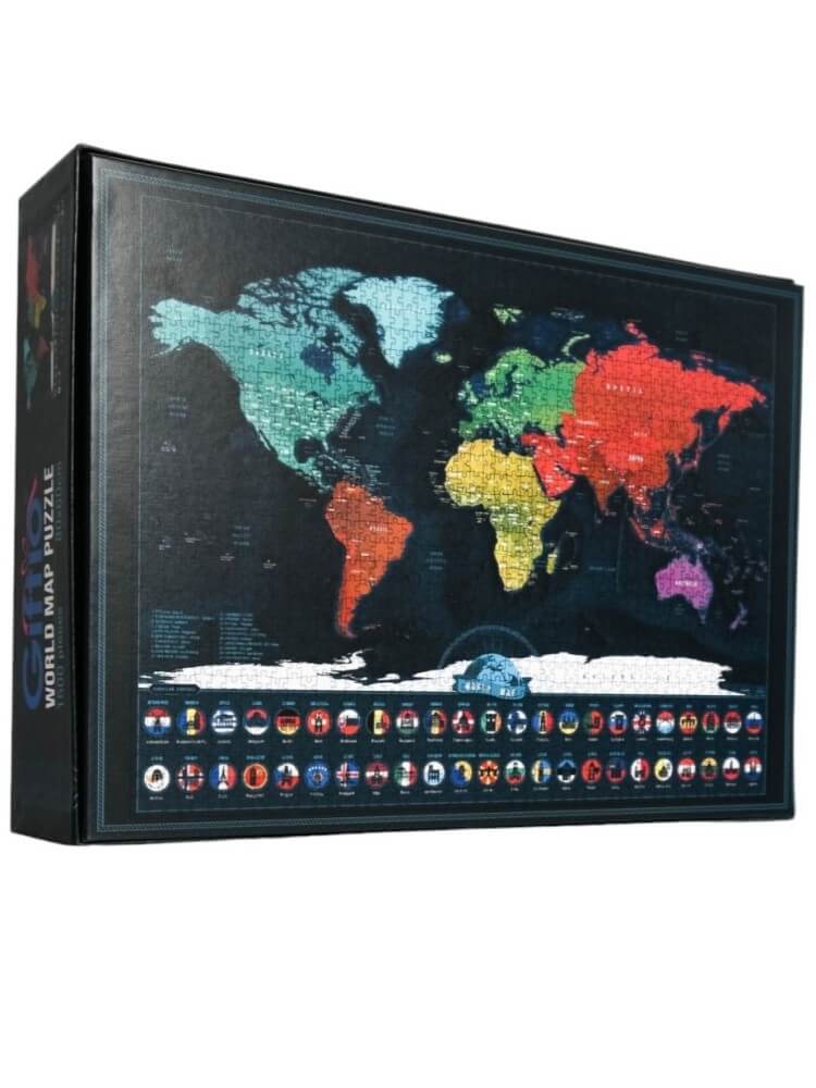 Puzzle maľované Mapa sveta 1500
