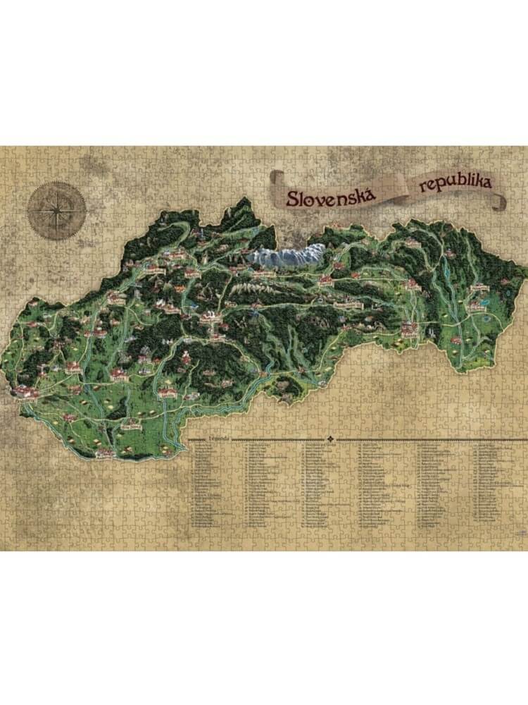 Puzzle maľované Slovensko 1500