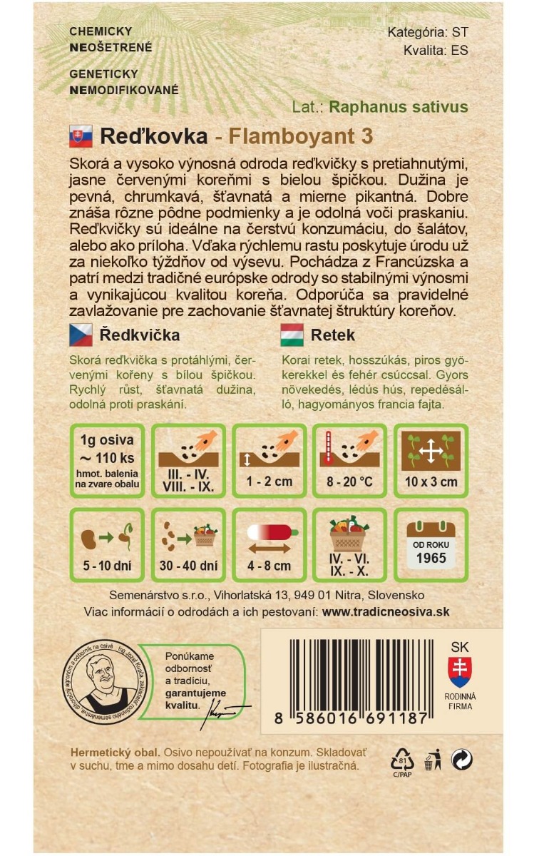 Semenárstvo Reďkovka Flamboyant 3 4g