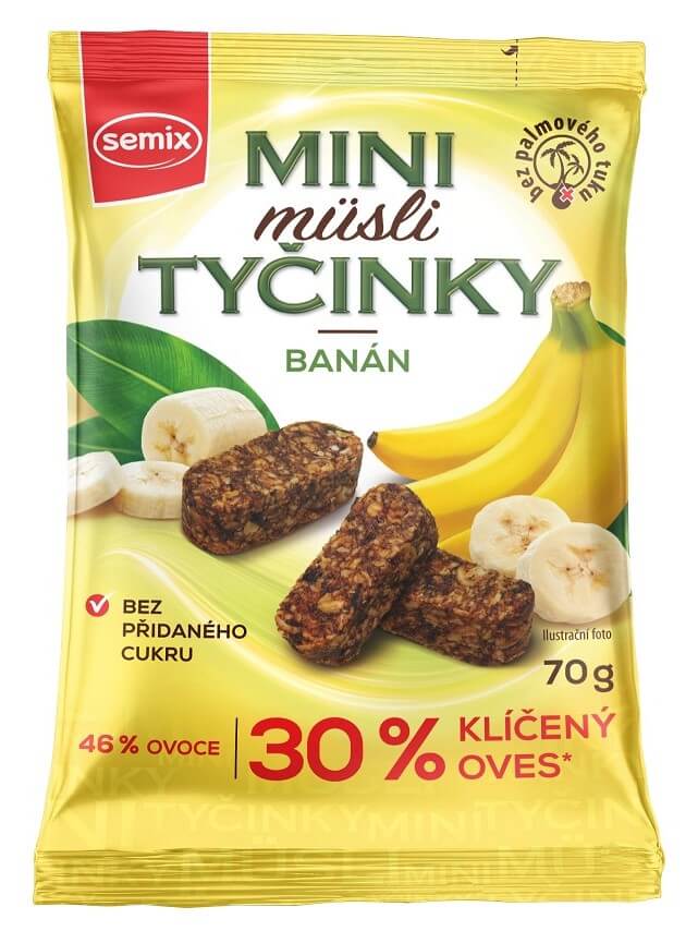 Semix Mini müsli tyčinky Banánové 70g