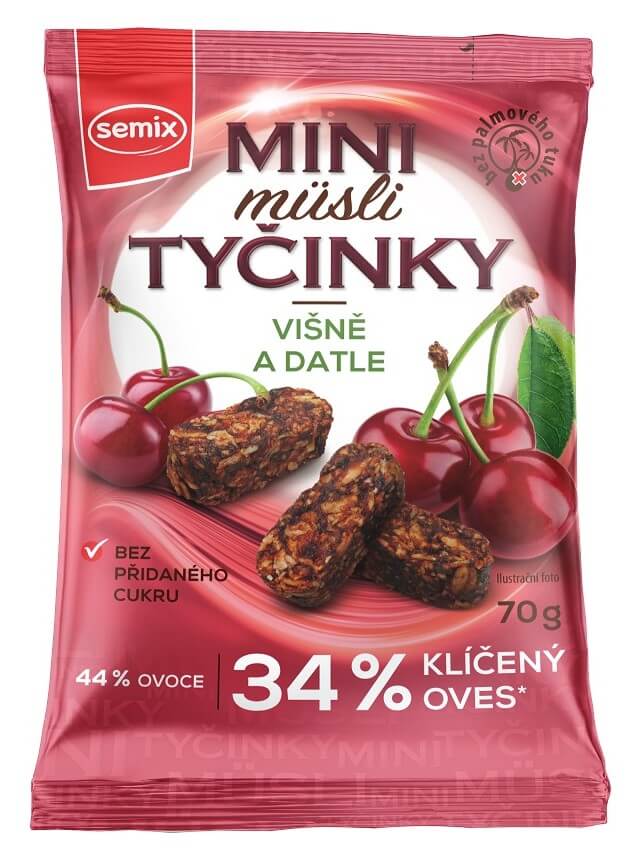 Semix Mini müsli tyčinky višňa a ďatle 70g
