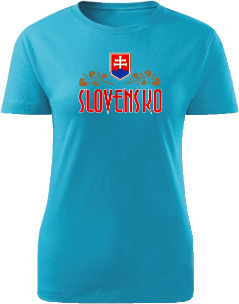 Tričko Slovensko lipa Dámske klasik Tyrkysové-L