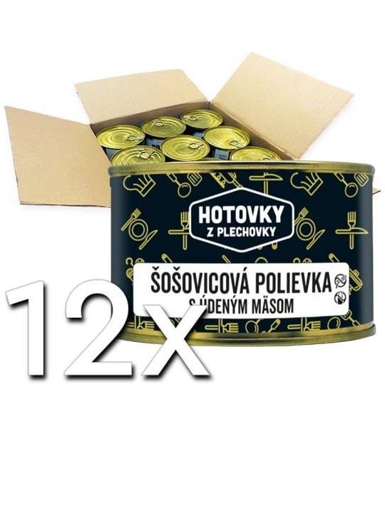 Hotovky z plechovky Šošovicová polievka s údeným mäsom 400ml | 12ks v kartóne