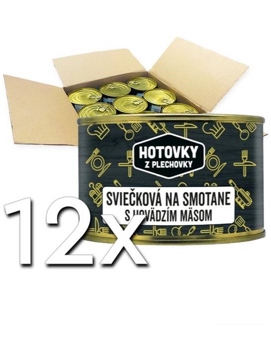 Hotovky z plechovky Sviečková na smotane s hovädzím mäsom 400g | 12ks v kartóne