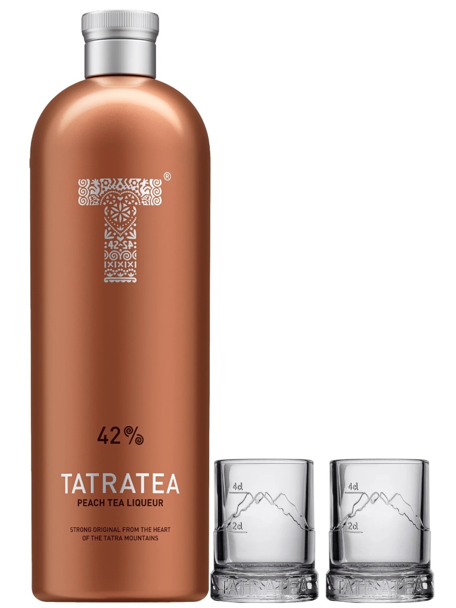 TATRATEA Peach & White 42% 0,7L + 2 poháriky