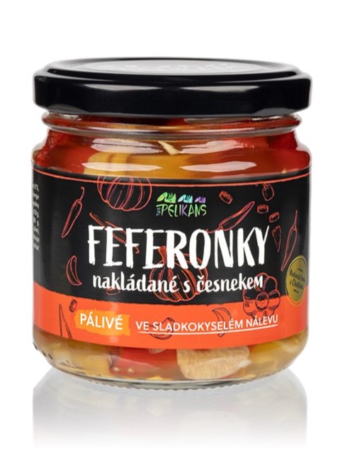 The Pelikans Feferónky nakladané s cesnakom 180g