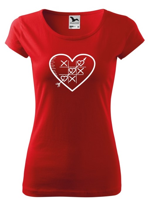 Tričko piškvorky Dámske pure Červené-S