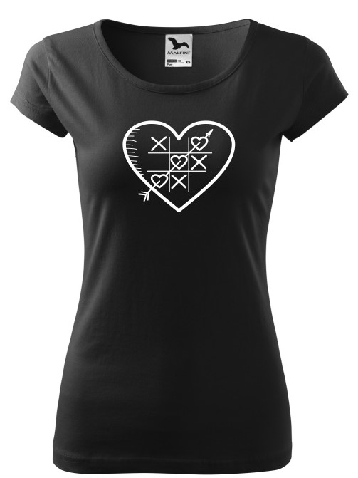 Tričko piškvorky Dámske pure Čierne-S