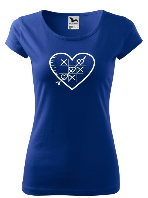 Tričko piškvorky Dámske pure Kráľovské modré-XXL