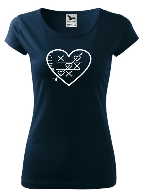 Tričko piškvorky Dámske pure Námornícke modré-S