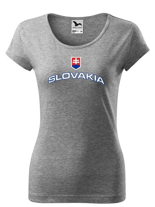 Tričko Slovakia Dámske pure Sivý melír-XL