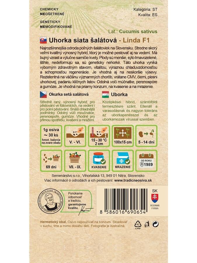 Semenárstvo Uhorka siata šalátová Linda F1 1,2g