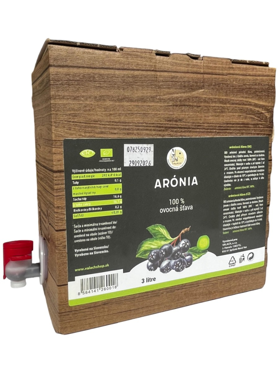 Valach Arónia 100% ovocná šťava 3L