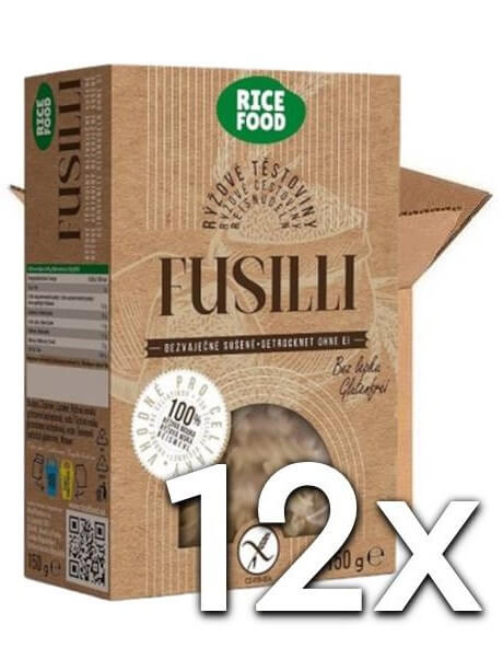 RiceFood Fusilli vrtuľky ryžové cestoviny 150g | 12ks v kartóne