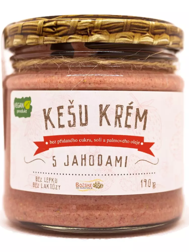 Božské oříšky Kešu krém s jahodami 190g