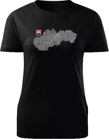 Tričko Slovensko otlačok Dámske klasik Čierne