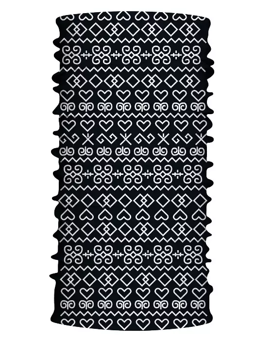 Multifunkčný šál čičmany čierny 7104