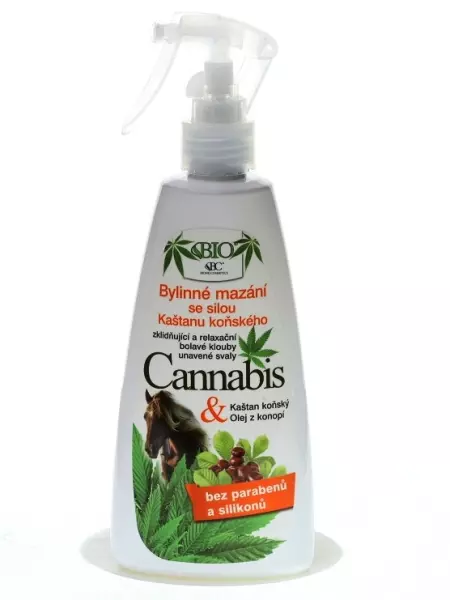 Bione Cosmetics - Bylinné mazanie sprej Cannabis s pagaštanom konským 260 ml