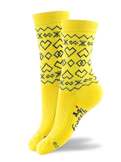 Trekingové ponožky čičmany - žlté