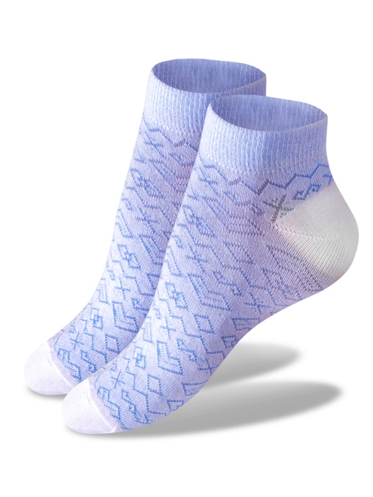 Členkové ponožky čičmany - svetlo modrobiele
