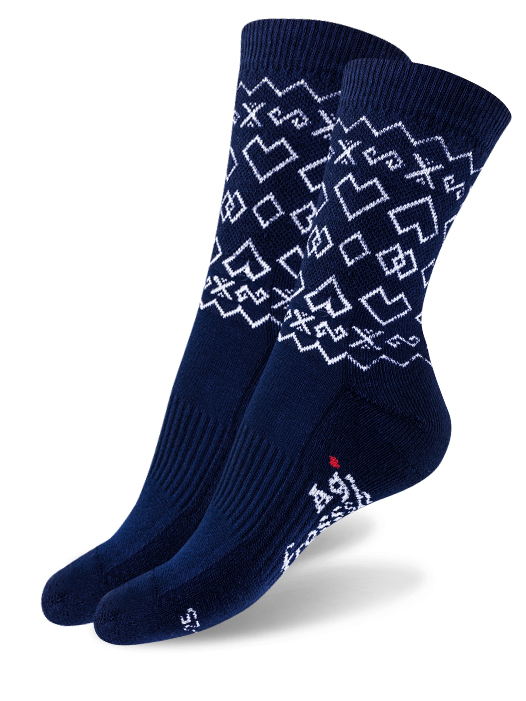 Trekingové ponožky čičmany - modré