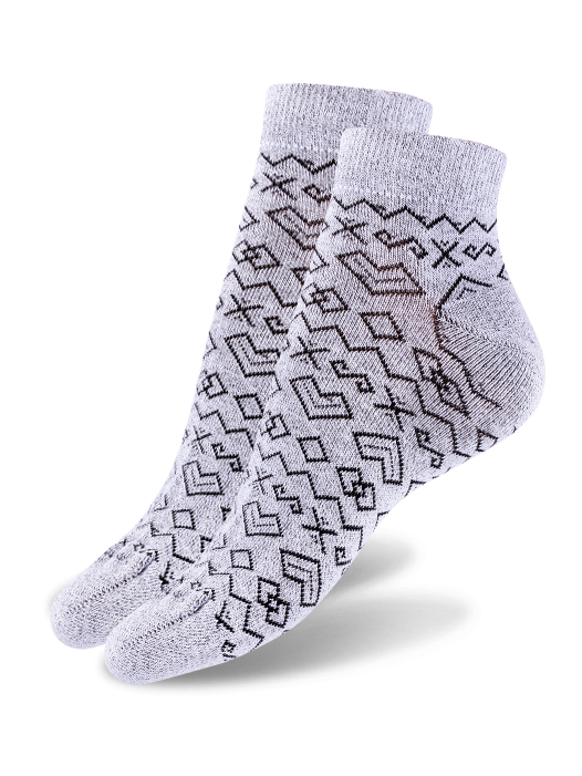 Členkové ponožky čičmany - svetlosivé