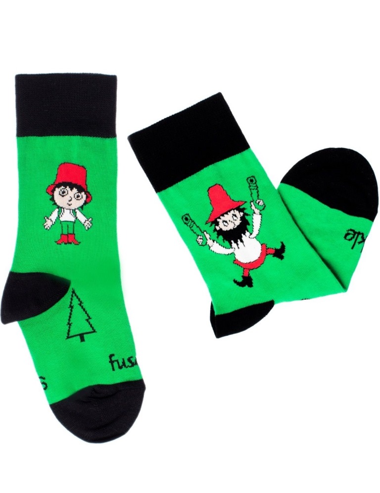 Fusakle ponožky detský Rumcajz zelený