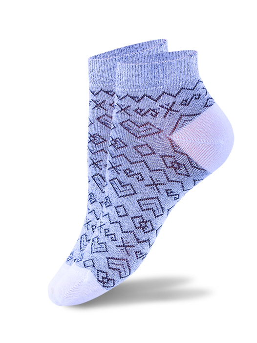 Členkové ponožky čičmany - sivobiele