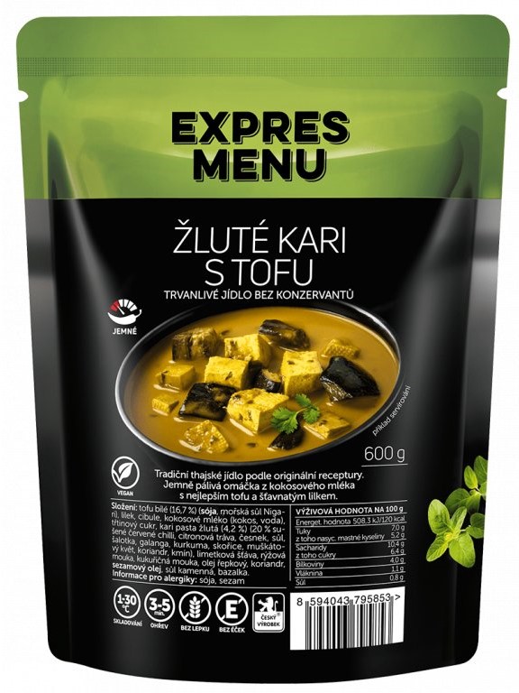Expres menu Žlté kari s tofu 2 porcie 600g