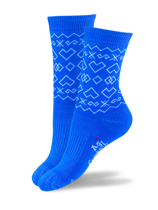 Trekingové ponožky čičmany - kráľovská modrá